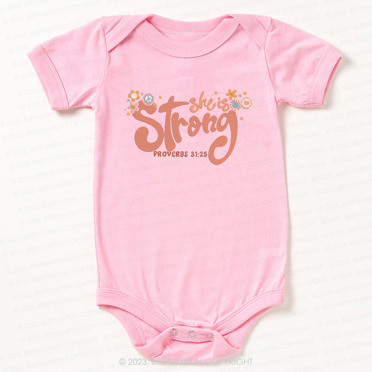 She is Strong Proverbs 31:25 Bodysuit For Baby