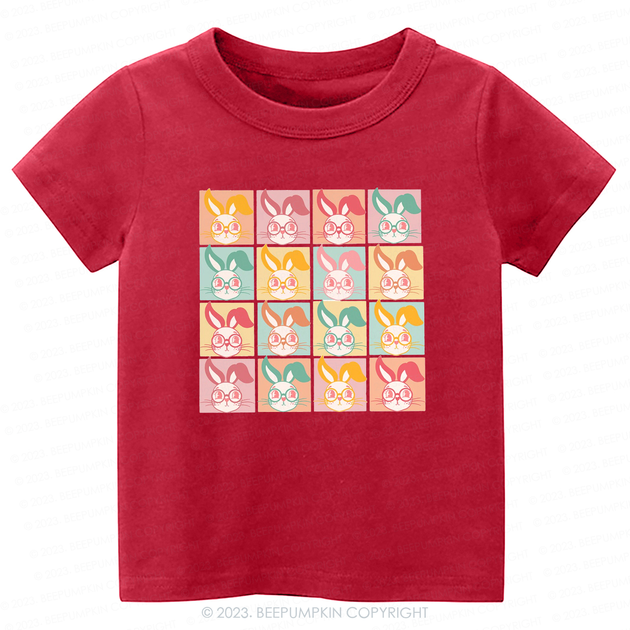 Checkered Bunny Kids Retro -Toddler Tees