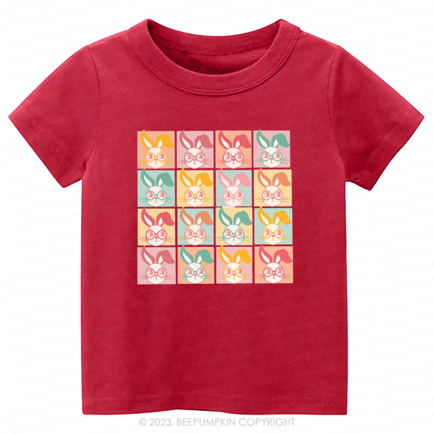 Checkered Bunny Kids Retro -Toddler Tees