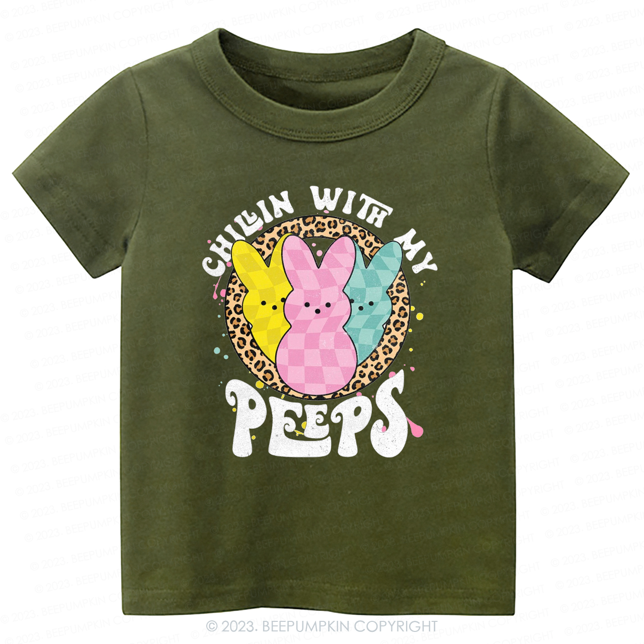 Chillin' with My Peeps Leopard-Toddler Tees