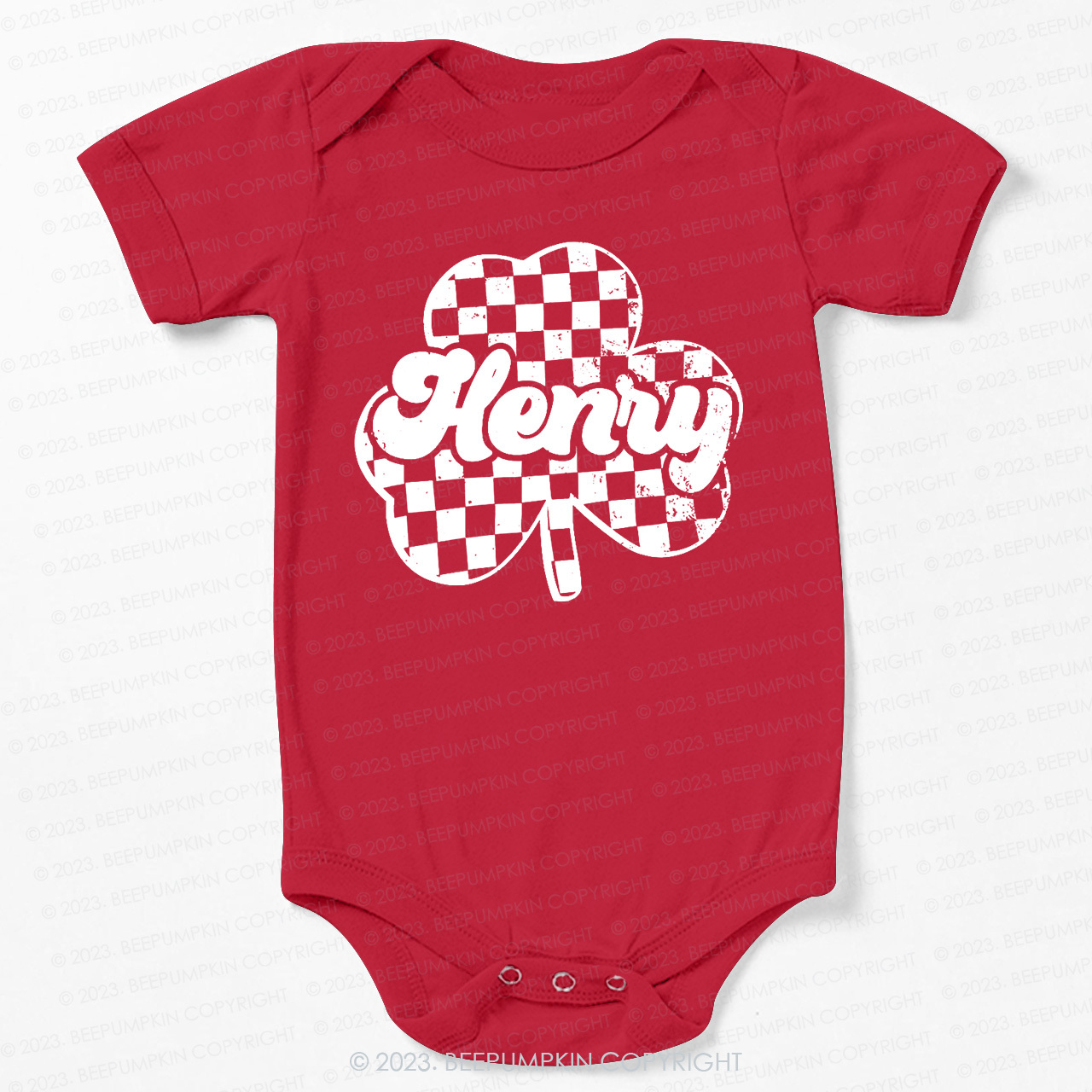 Clover Leaf with Name St.Patricks Day Bodysuit For Baby