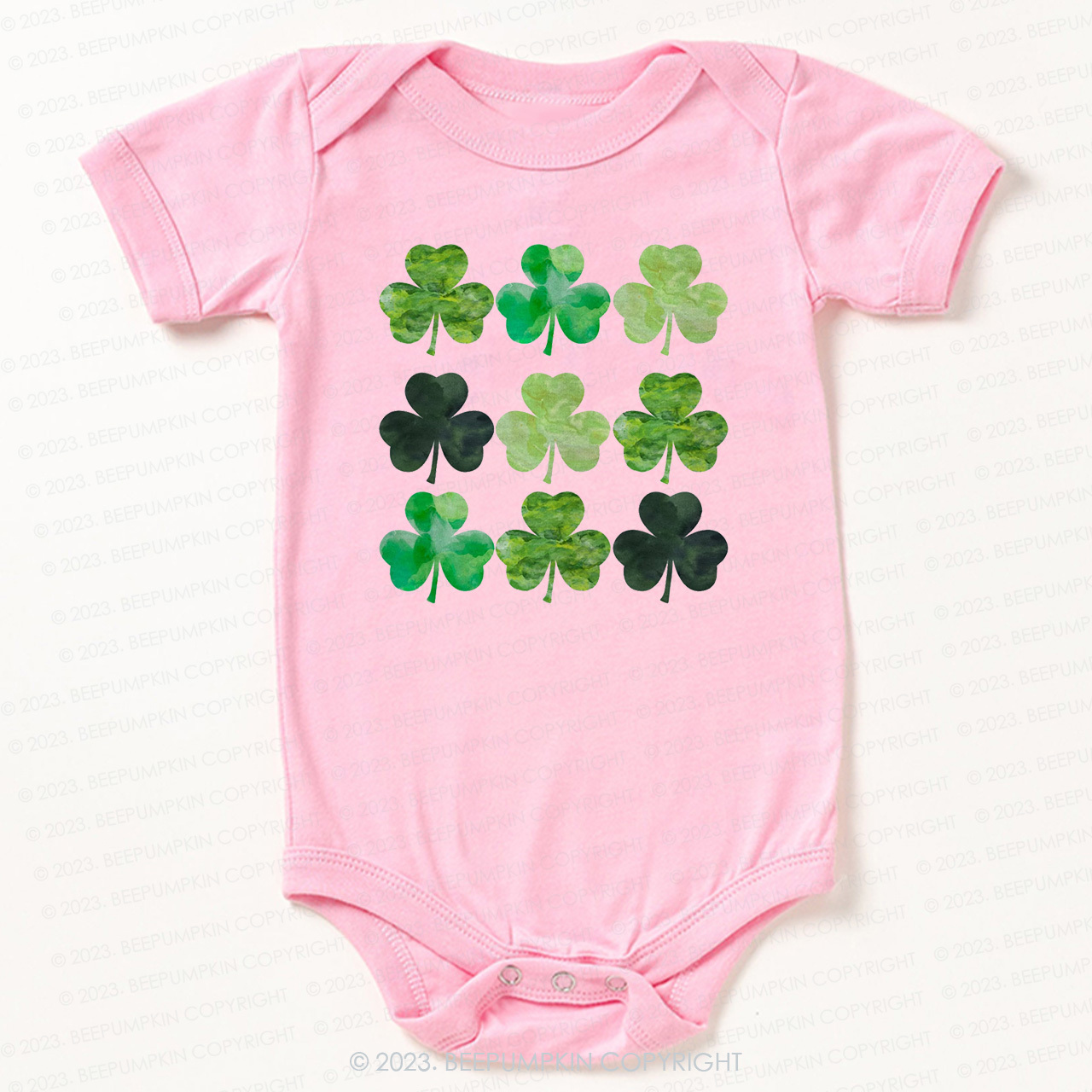 Watercolor Clovers St.Patricks Day Bodysuit For Baby
