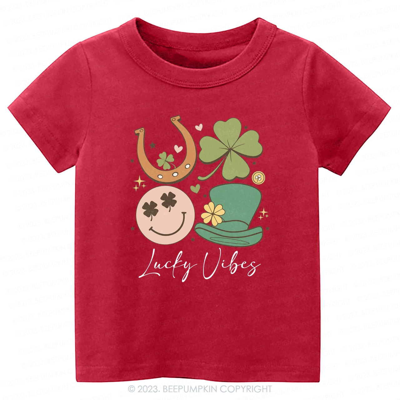 Lucky Vibes St.Patricks Day-Toddler&Kids Tees