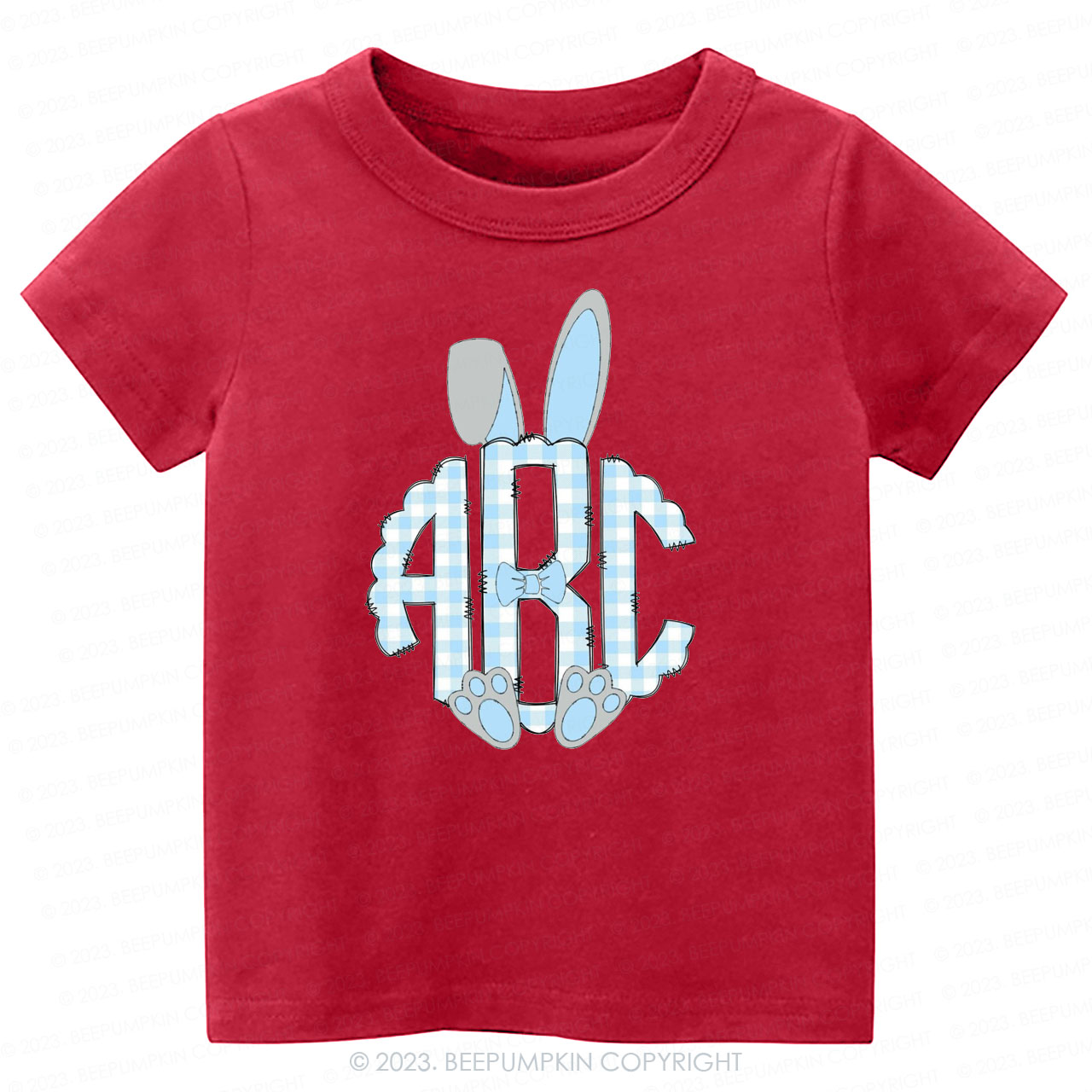 Pink Easter Bunny Ears Monogram Easter Toddler Tees