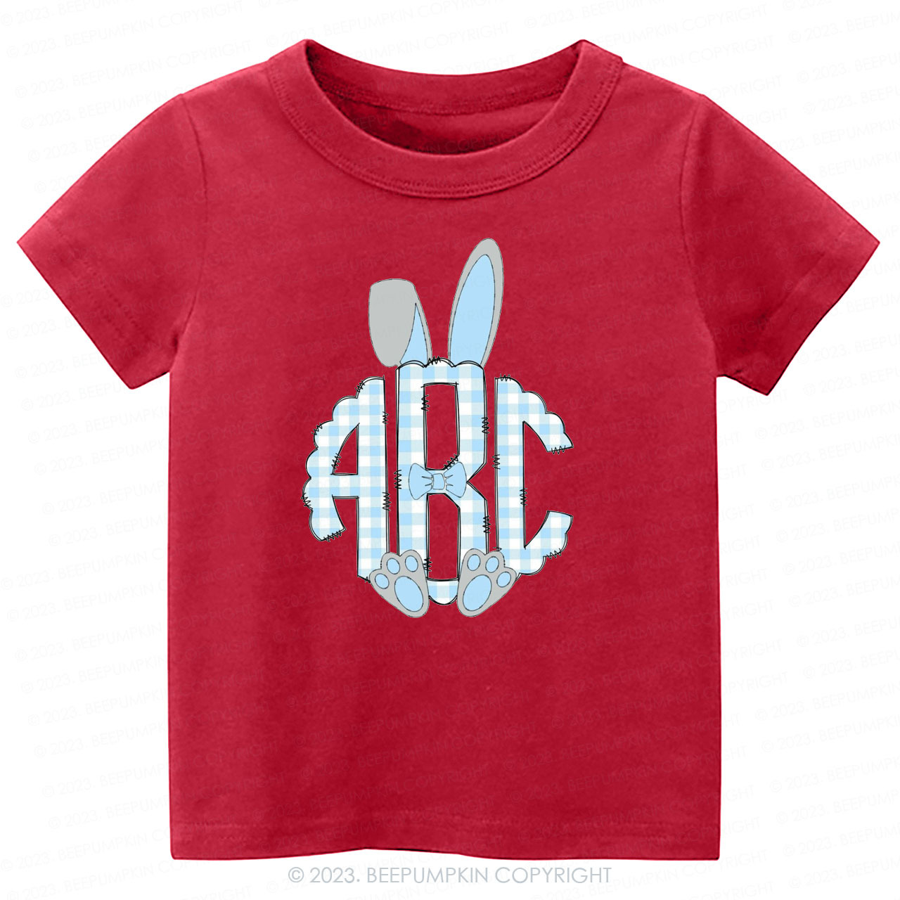 Pink Easter Bunny Ears Monogram Easter Toddler Tees