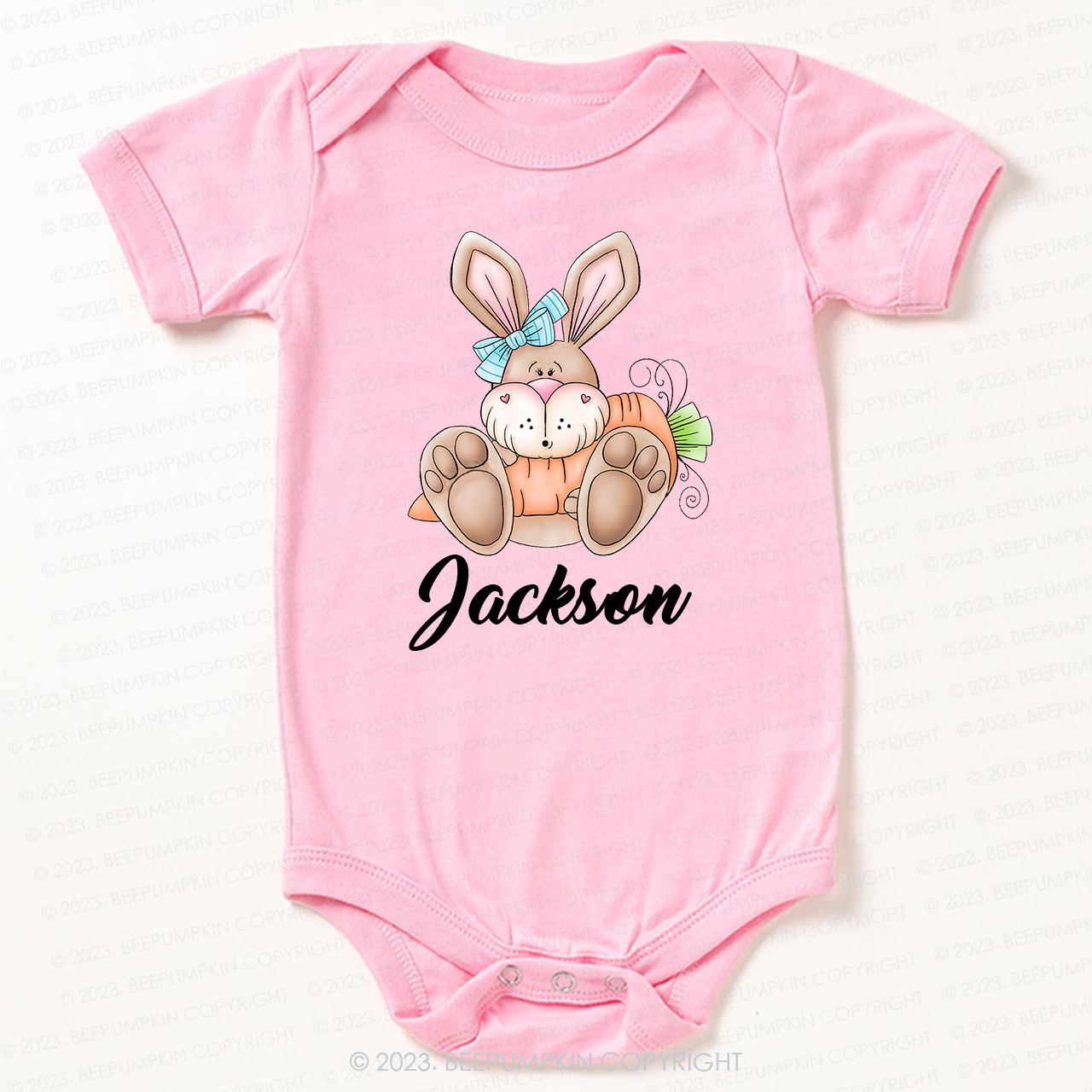 Spring Bunny Rabbit with Carrot Easter Bodysuit For Baby