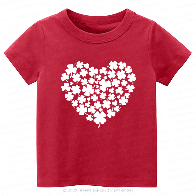 Shamrock Heart St.Patricks Day-Toddler&Kids Tees