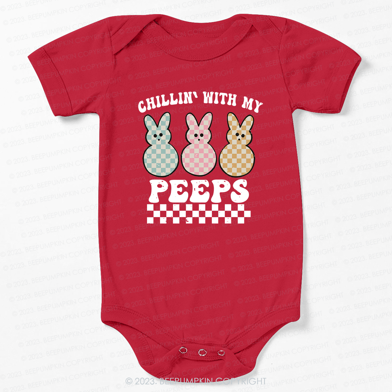 Chillin' With My Peeps Retro Kids Easter Bodysuit For Baby