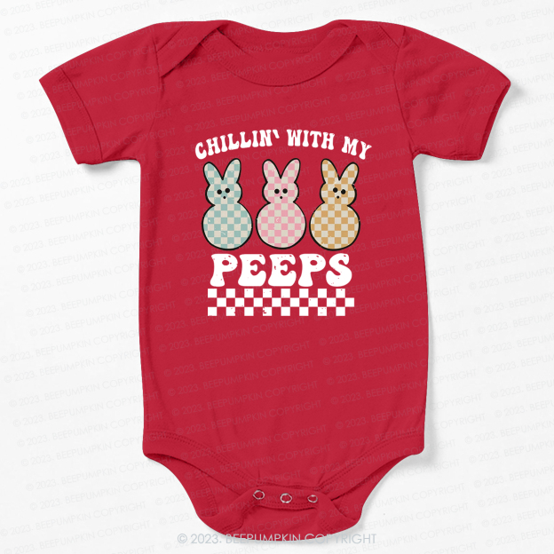 Chillin' With My Peeps Retro Kids Easter Bodysuit For Baby