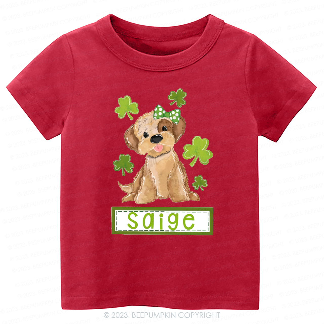 Polka Dot Bow Dog -Toddler Tees