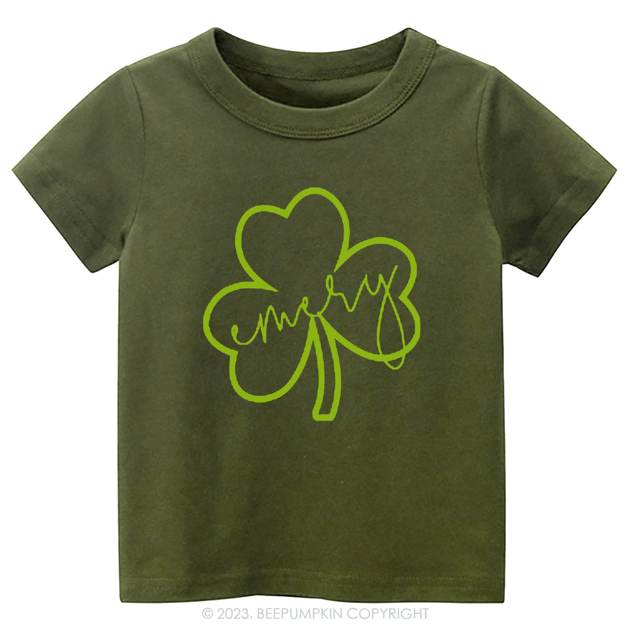 Shamrock Glitter Name St.Patricks Day -Toddler Tees