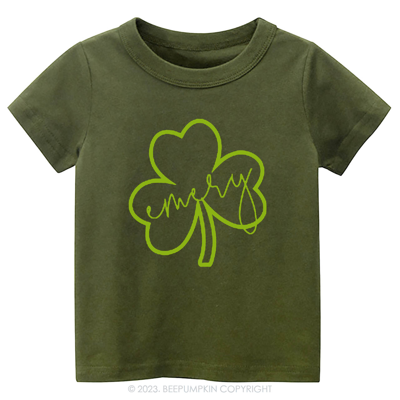Shamrock Glitter Name St.Patricks Day -Toddler Tees