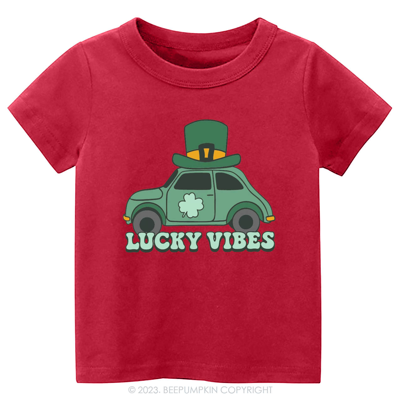 Lucky Vibes Car St.Patricks Day -Toddler Tees