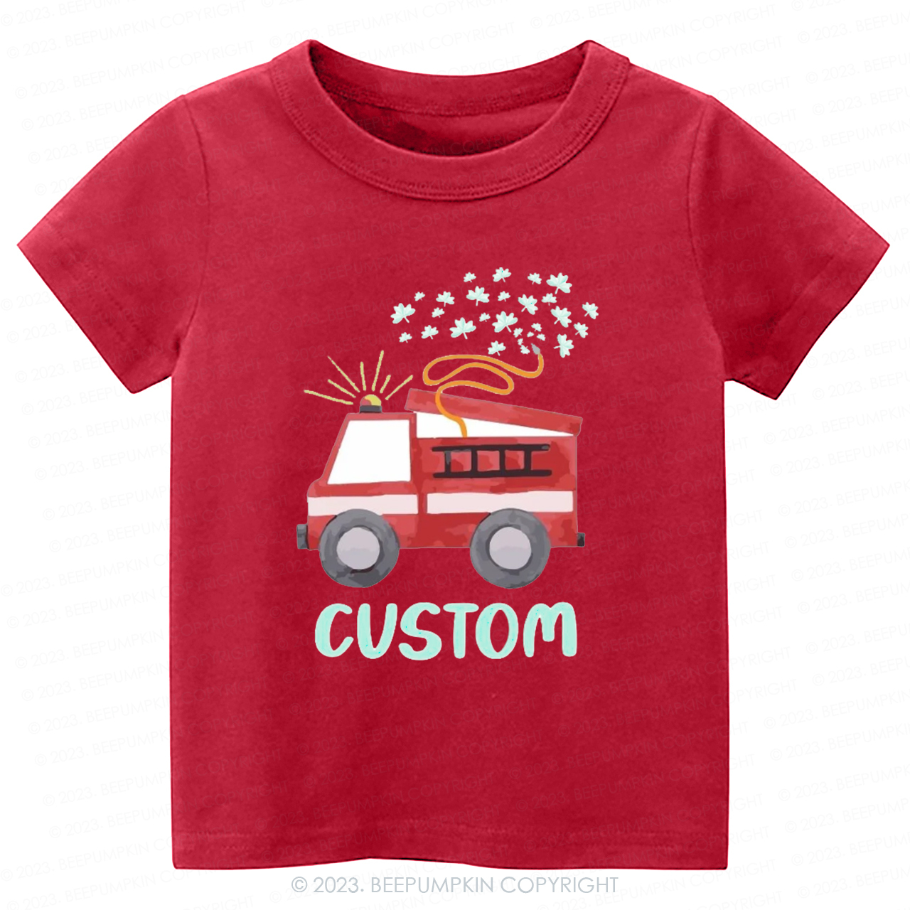 Firetruck Shamrock St.Patricks Day -Toddler Tees