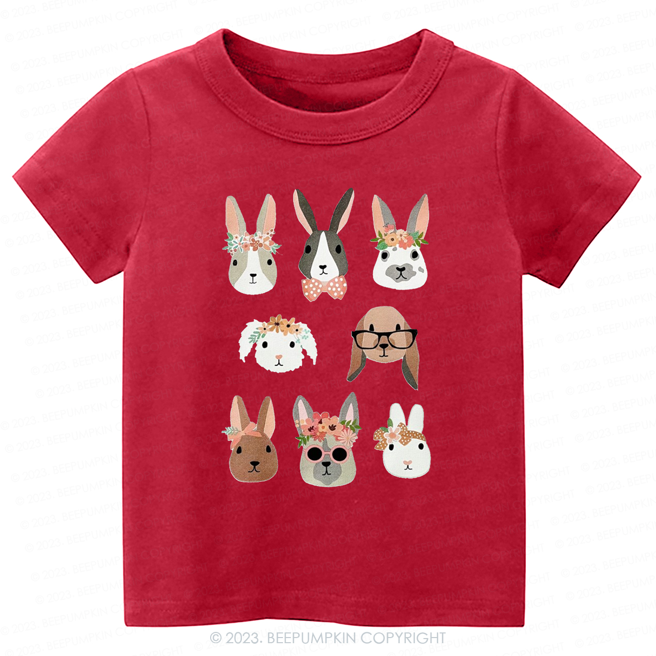 Cute Girl Bunny And Dog Easter Bunny-Toddler Tees