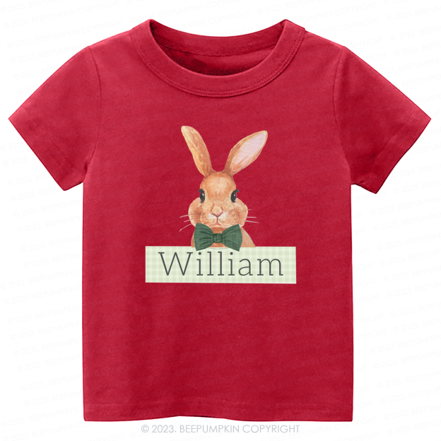 Easter Bunny Green Gingham Name -Toddler Tees