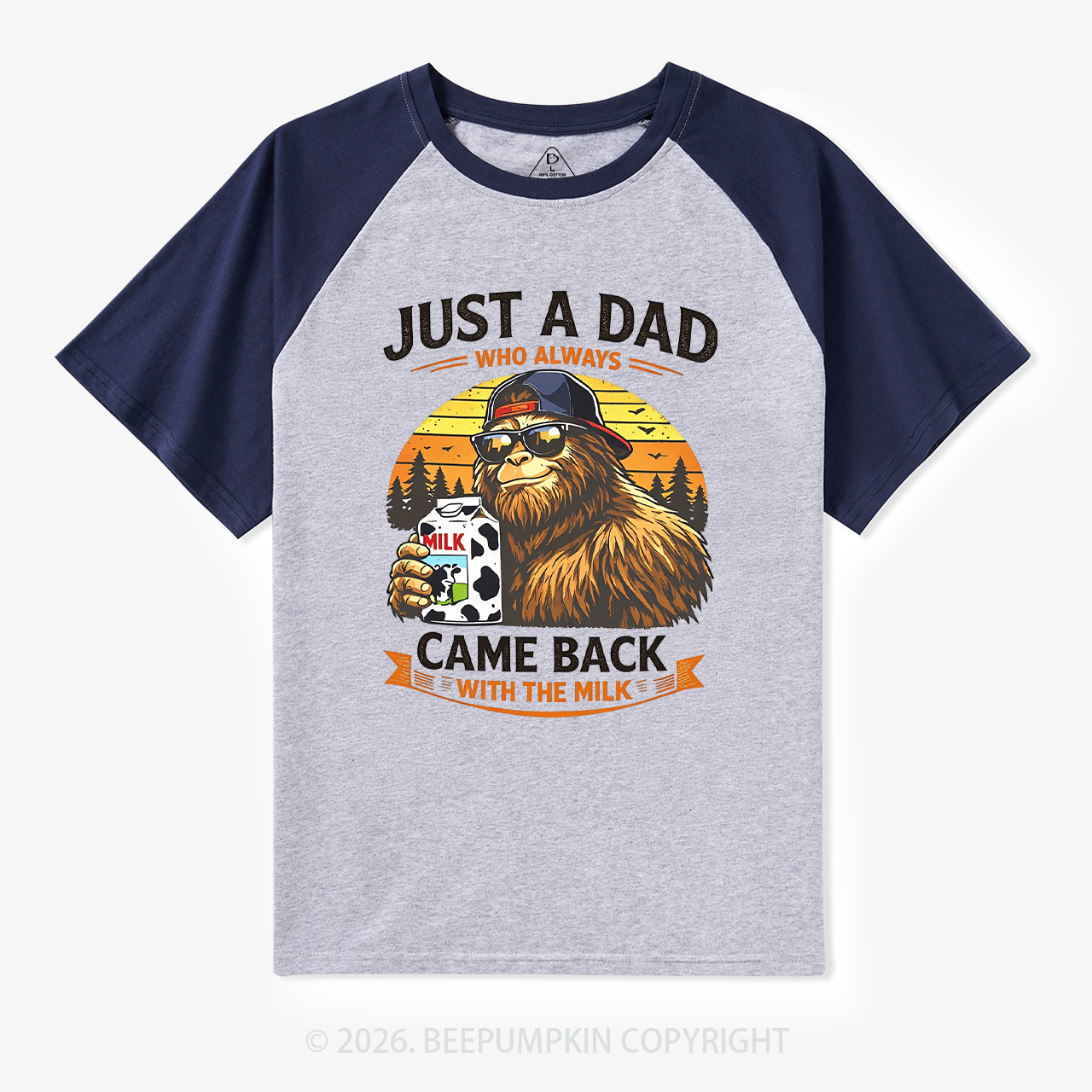 Just A Dad Who Always Came Back With The Milk Retro Raglan T-Shirt