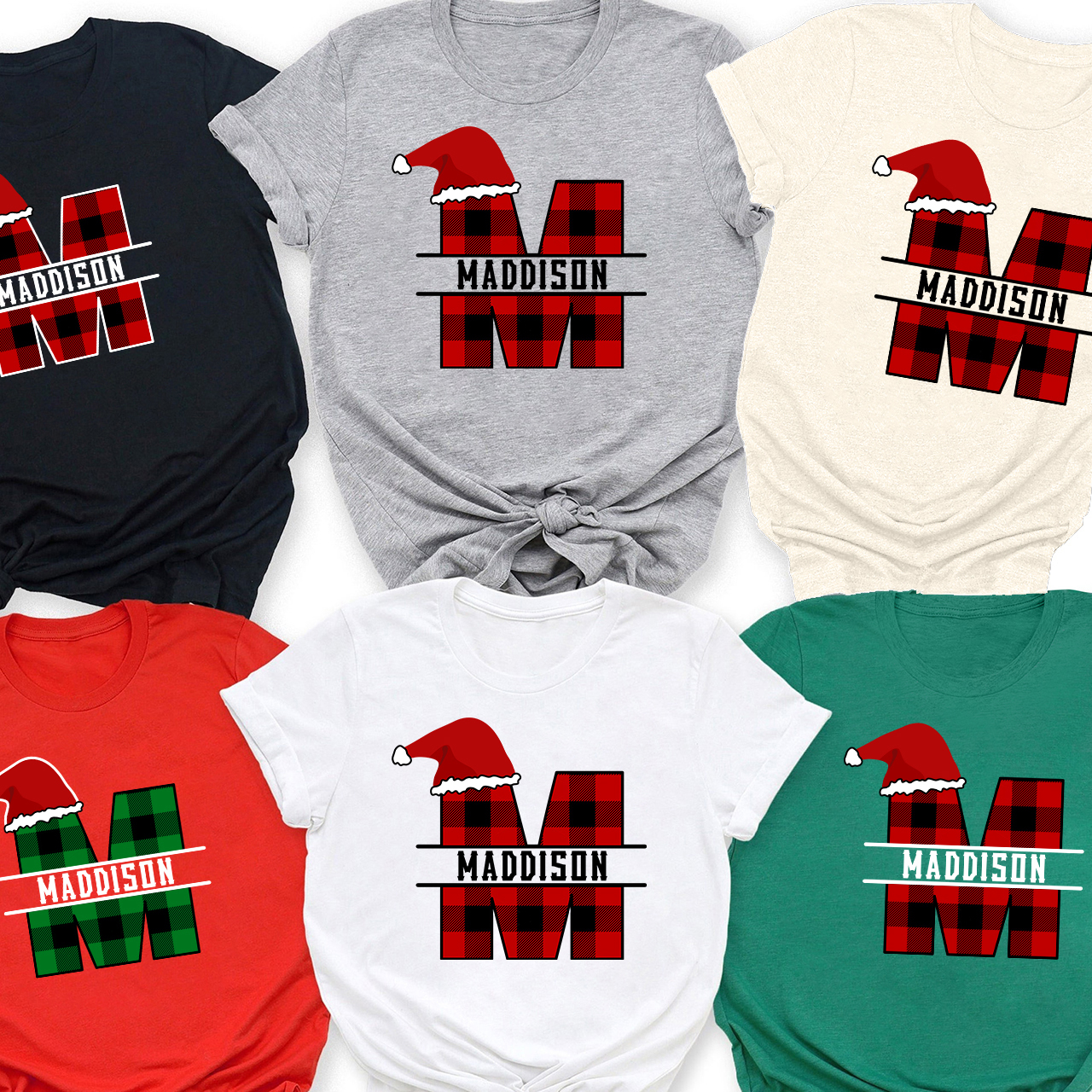 Personalized Capital Letters Christmas Family Matching Shirt