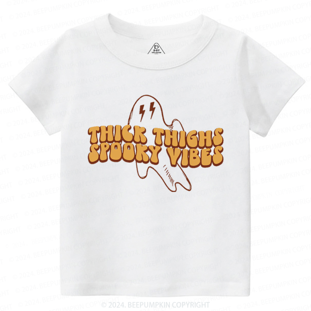 Thick Thighs Spooky Vibes Toddler&Kids Tees 