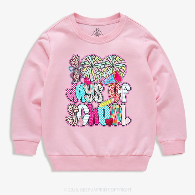 Cheer For 100 Days Pom Pom School Spirit Toddler&Kid's Sweatshirt