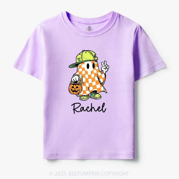 Personalized Name Spooky Dude Pumpkin Ghost Toddler&Kid's Tees Beepumpkin