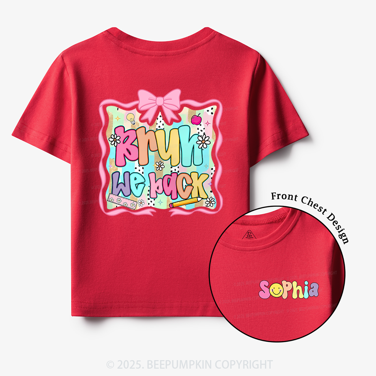 Personalized Bruh We Back Toddler&Kid's Tees Beepumpkin