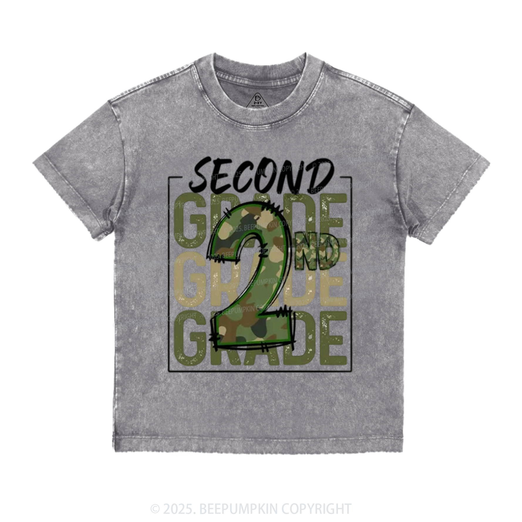 Personalized Camo Back to School Toddler&Kids Washed Tees