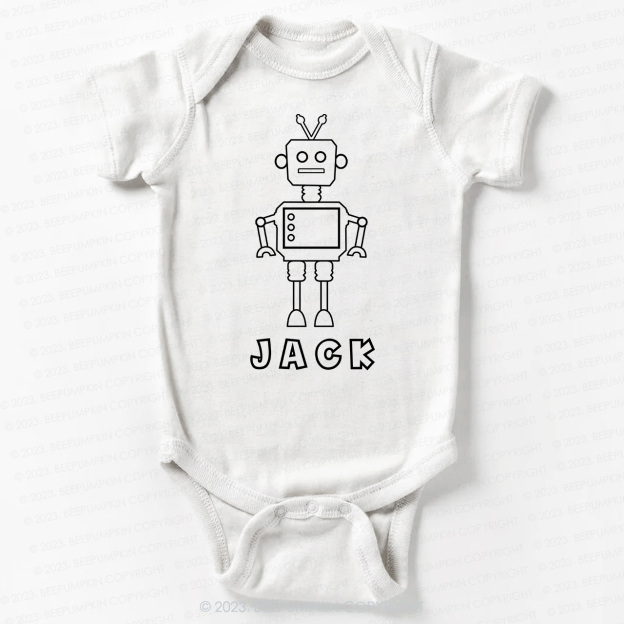 Personalized Robot coloring Bodysuit For Baby