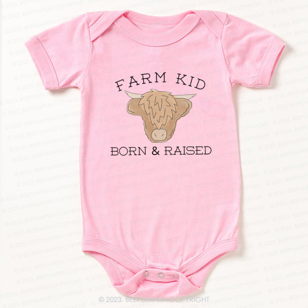 Farm Kid Born And Raised Bodysuit For Baby
