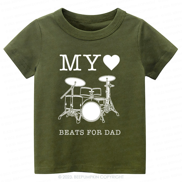 My Heart Beats For Dad Kids Shirt