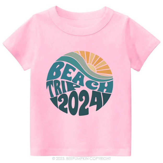 Beach Trip 2024 Tree Kids Shirt