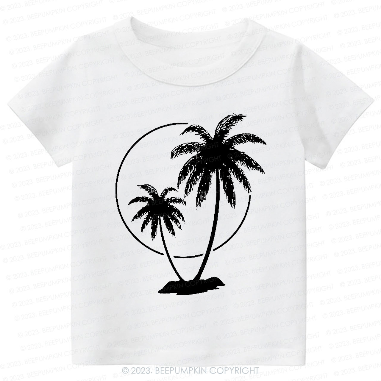 Palm Trees With Sun Kids Shirt