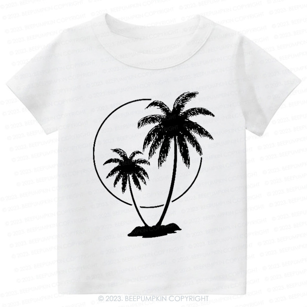 Palm Trees With Sun Kids Shirt