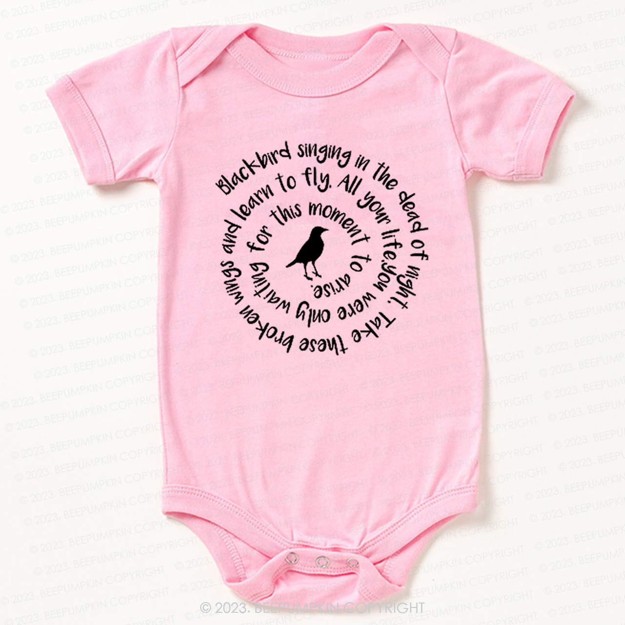 Blackbird Singing In The Dead Of Night Bodysuit For Baby 7