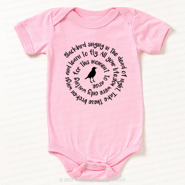 Blackbird Singing In The Dead Of Night Bodysuit For Baby 7