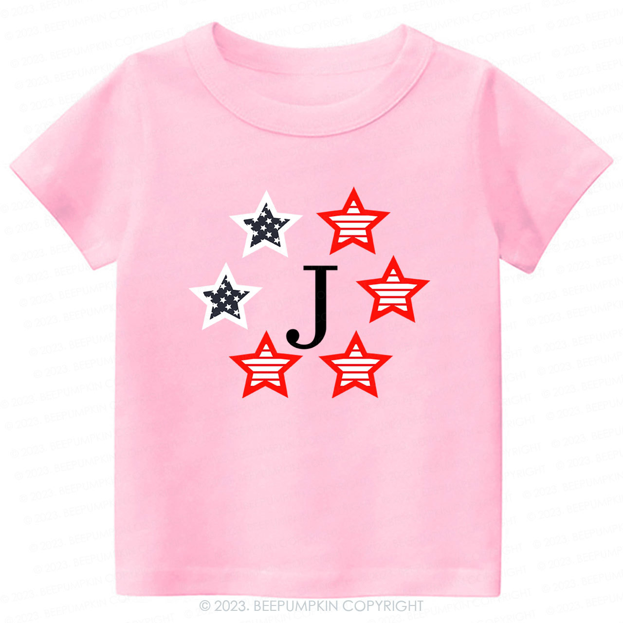 Monogrammed Embroidered Stars Shirt For Kids