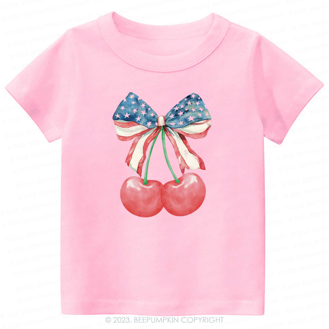Cherries with American Bow Shirt For Kids