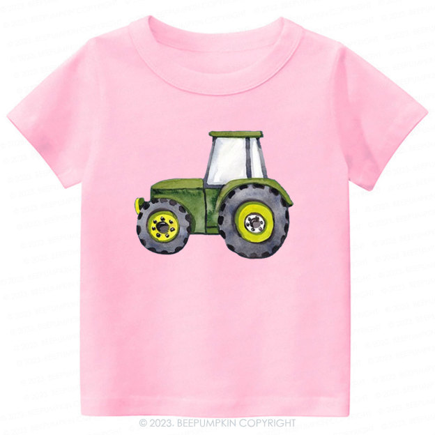 Cute Tractor Lover Shirt For Kids