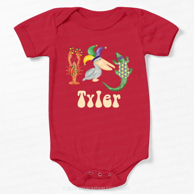 Personalized Mardi Gras Bodysuit For Baby 