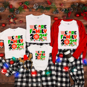 Image of We Are Family Christmas Family Matching T-Shirts