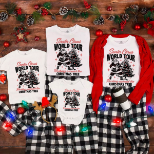 Image of Santa Claus World Tour Family Matching T-Shirts Beepumpkin