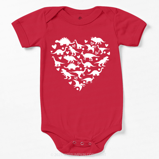 Dinosaur Valentine's Day Bodysuit Beepumpkin