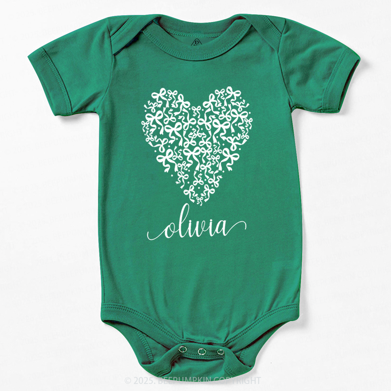 Personalized Name Butterfly Love Heart Bodysuit Beepumpkin
