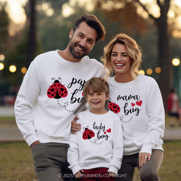 Lady Bug Valentine's Day Family Matching Sweatshirts