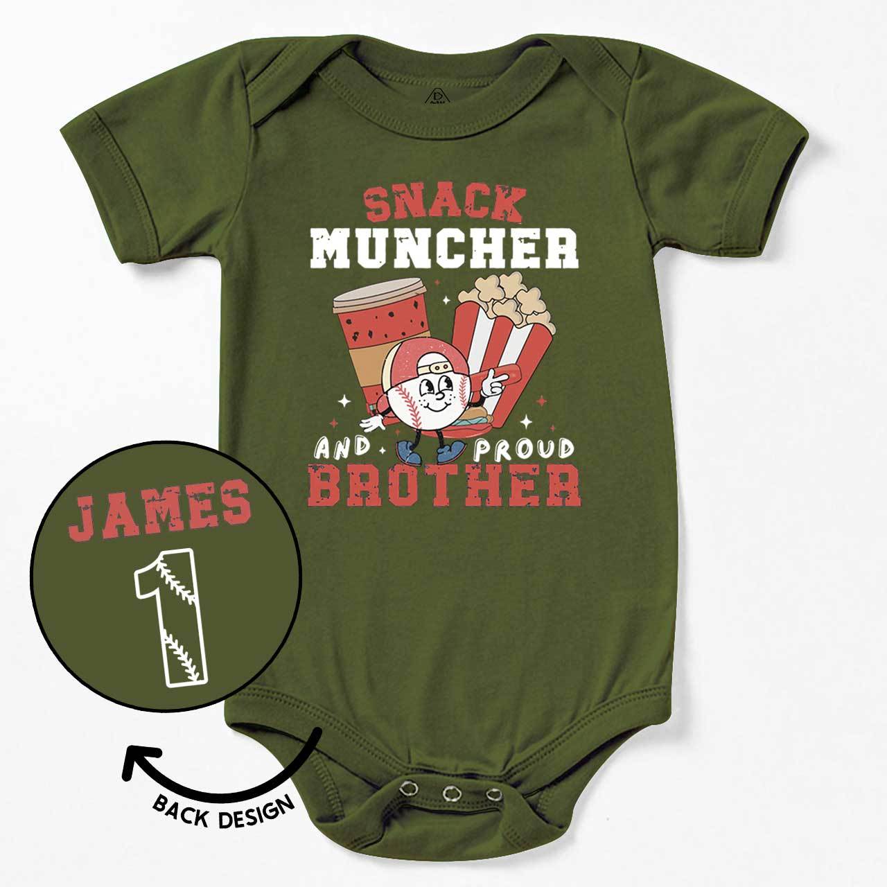 Personalized Snack Muncher Baseball Bodysuit Beepumpkin