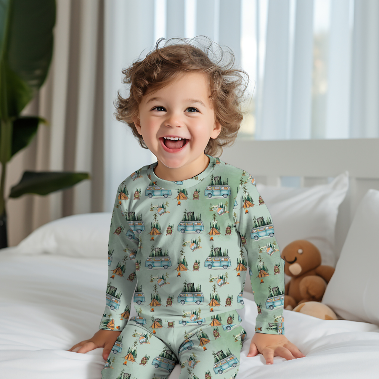 Go Camping Two-Piece Pajama Set For Kids