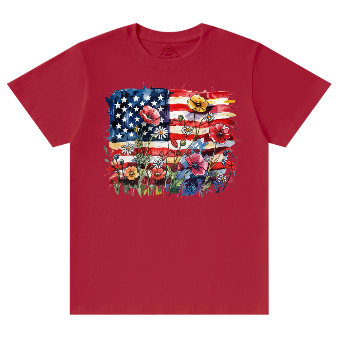 American Flag Floral Mama T-Shirts