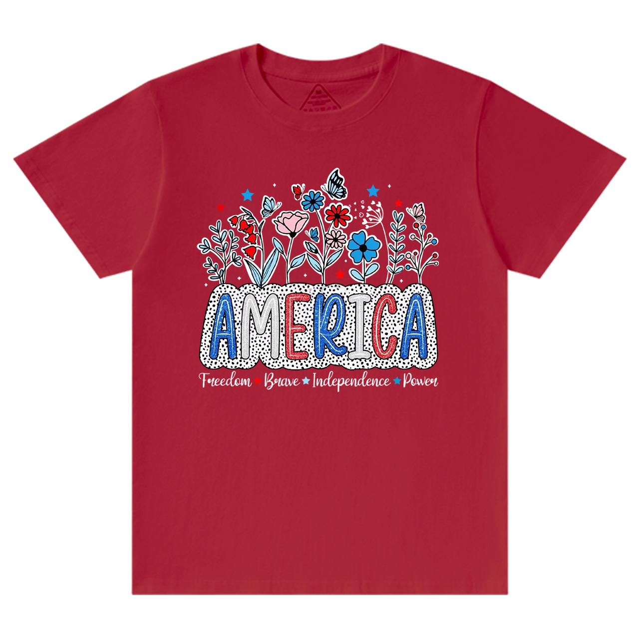 Floral Brushstroke USA Mama T-Shirts