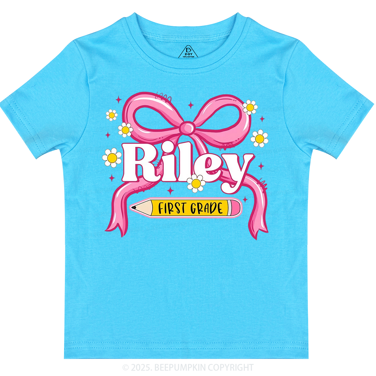 Personalized First Grade Girly Toddler&Kid's Tees Beepumpkin