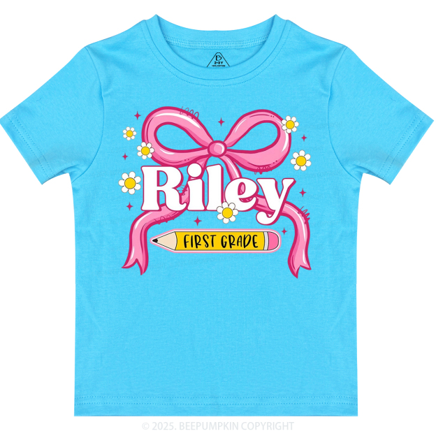 Personalized First Grade Girly Toddler&Kid's Tees Beepumpkin